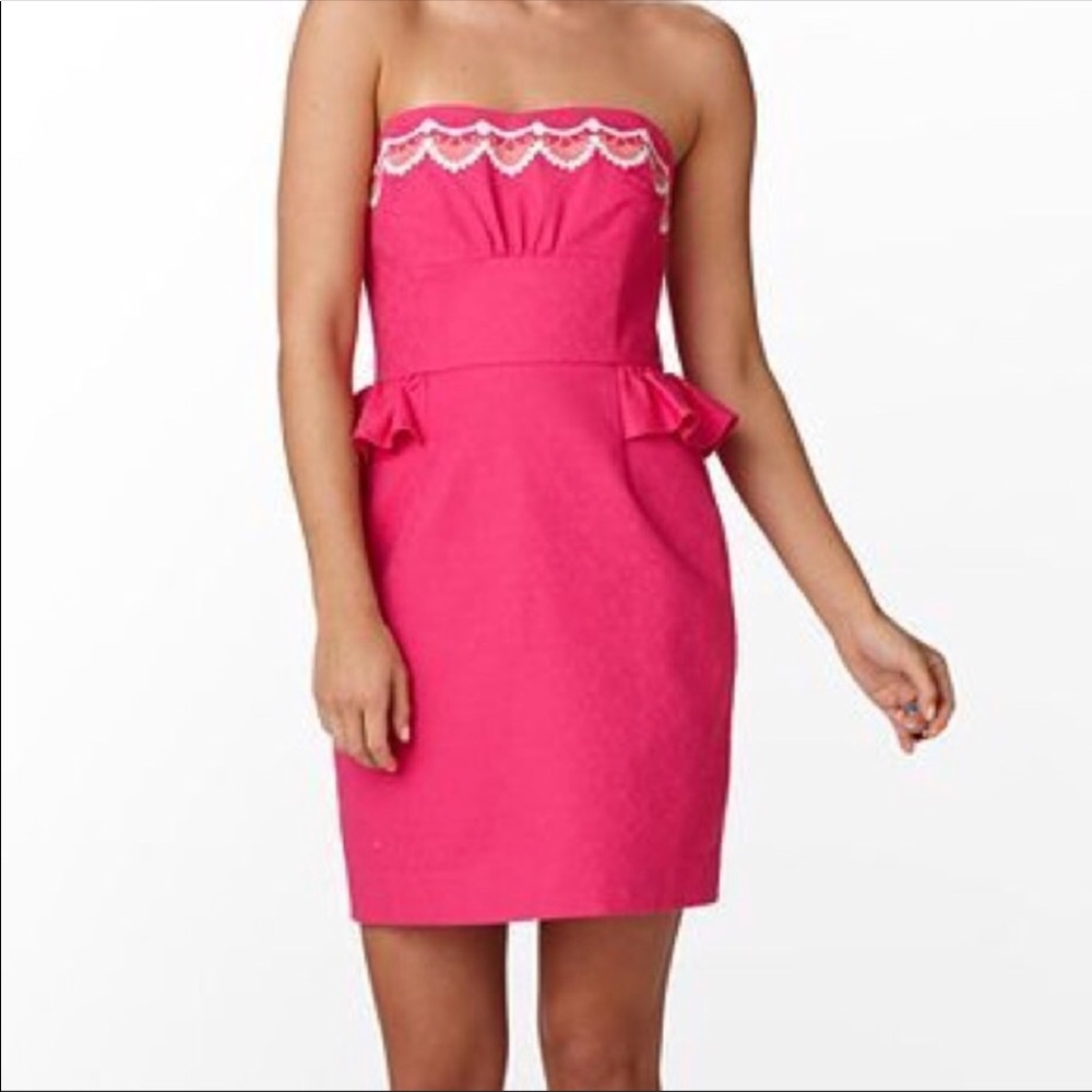 Lilly Pulitzer Hot Pink strapless dress